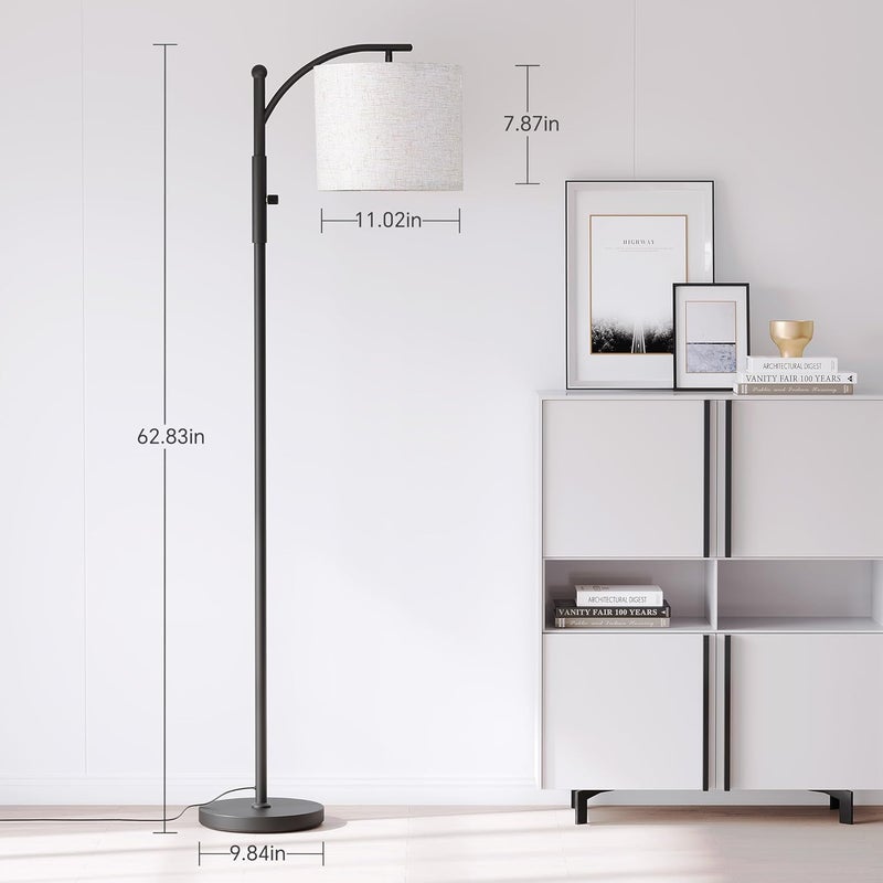 SUNMORY Dimmable Arc Floor Lamps for Living Room, Stepless Dimming Modern Floor Lamp with 1000 Lumens Bulb, Metal Standing Lamp with Adjustable Hanging Lampshade, Tall Floor Lamps, Bedroom, Office - Image 3